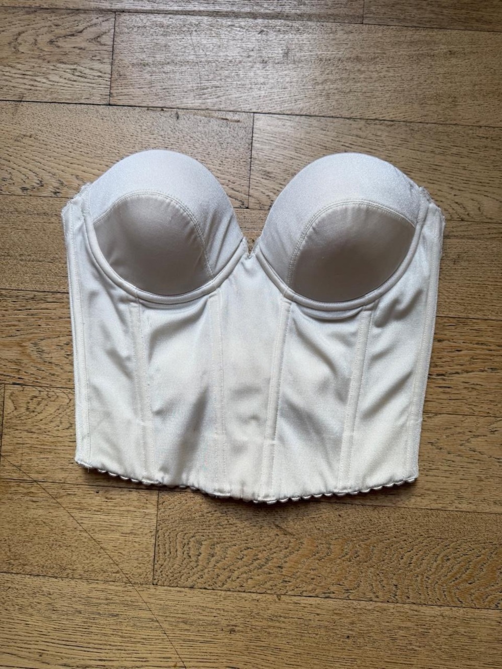 Natori Ivory Satin Bustier Corset Top Bridal Lingerie Coquette